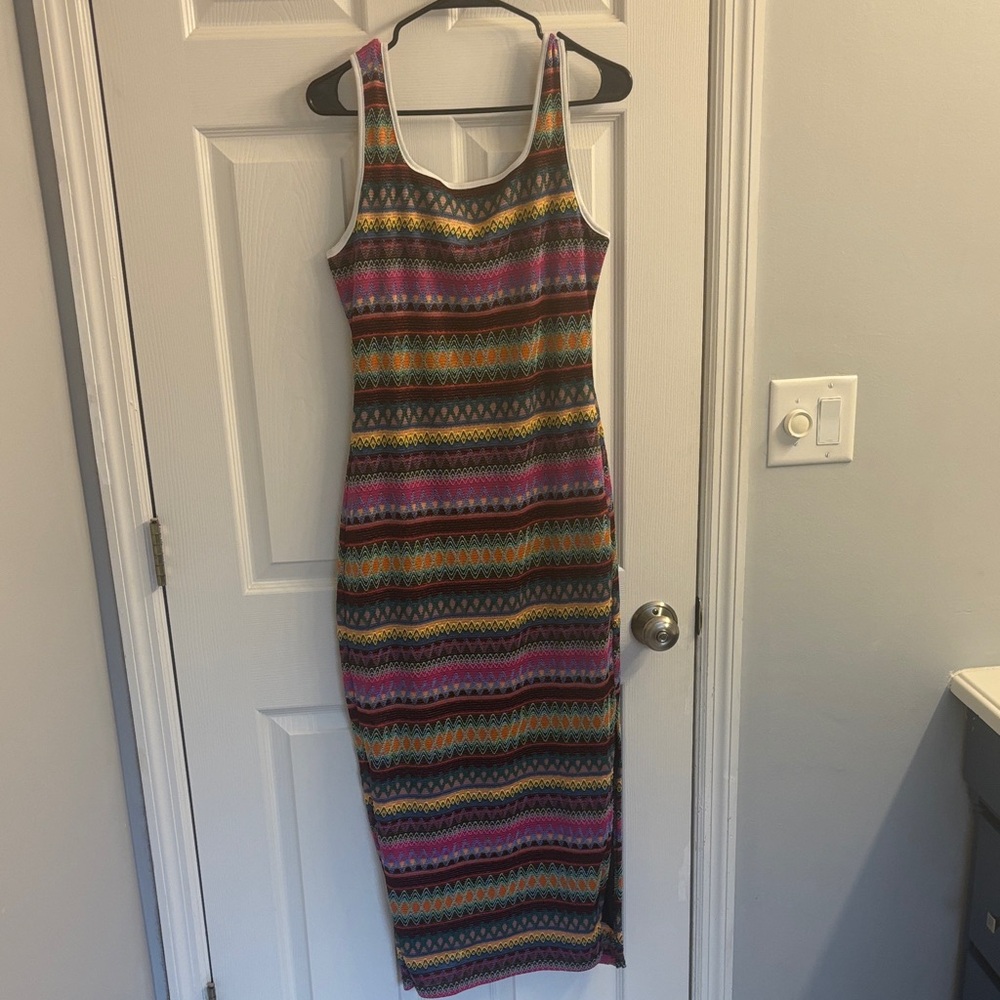 “Fashion” Brand Multicolor Striped Knit Dress